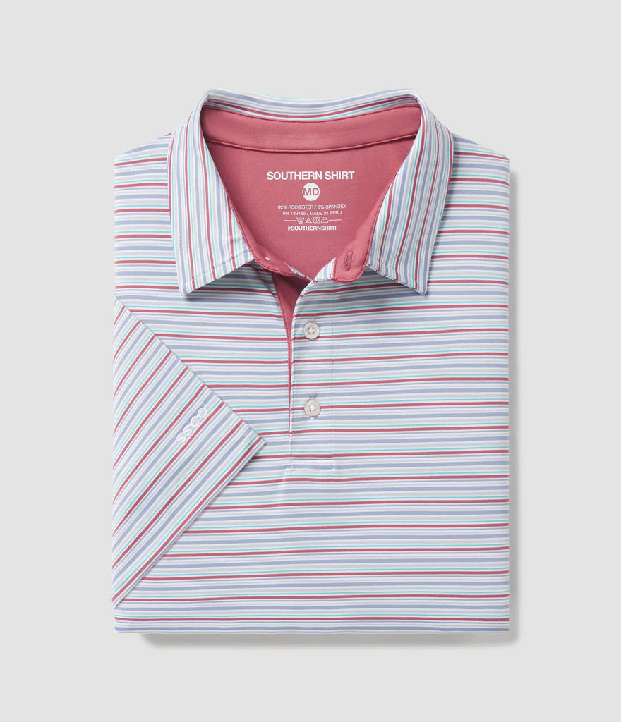 Boys' Southern Sawgrass Stripe Polo Shirt - Classic Cotton Button Down for School, Church & Outdoor Activities