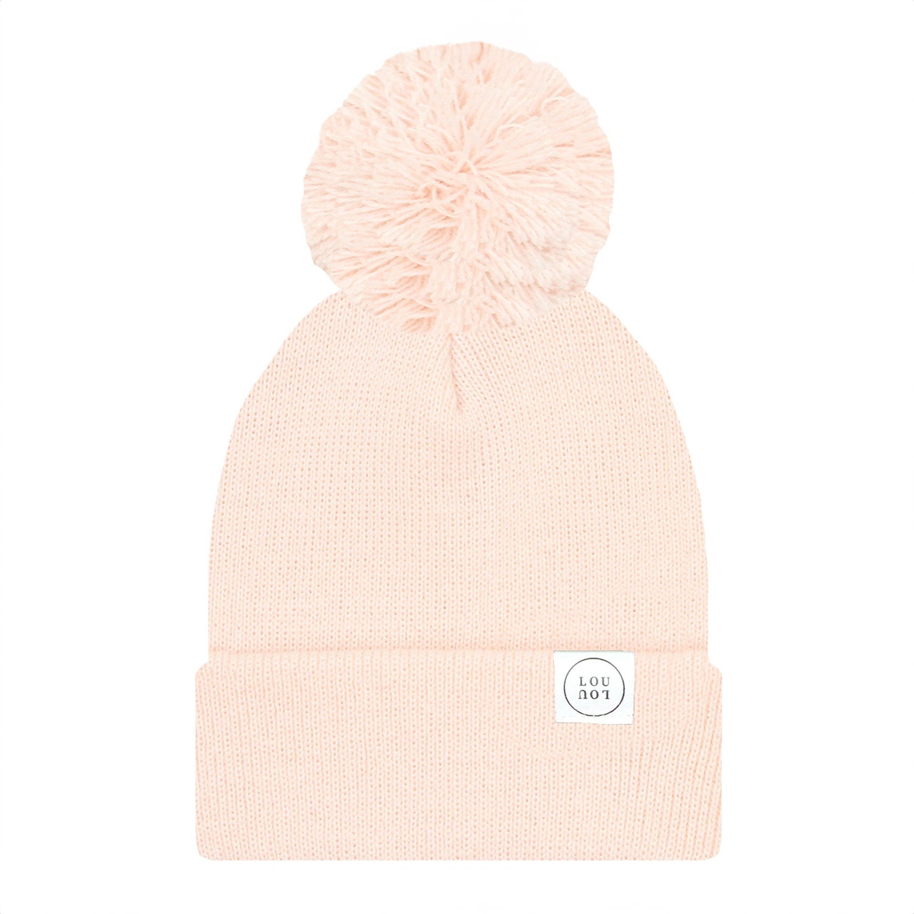 Blush Pink Pom Beanie - Soft Winter Knit Hat for Women & Men - Cozy & Warm for Outdoor Activities, Skiing, and Casual Wear