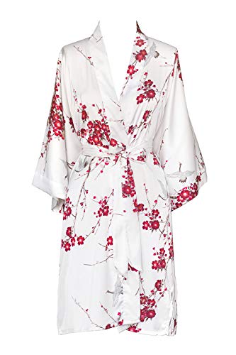 Cherry Blossom & Crane - White
