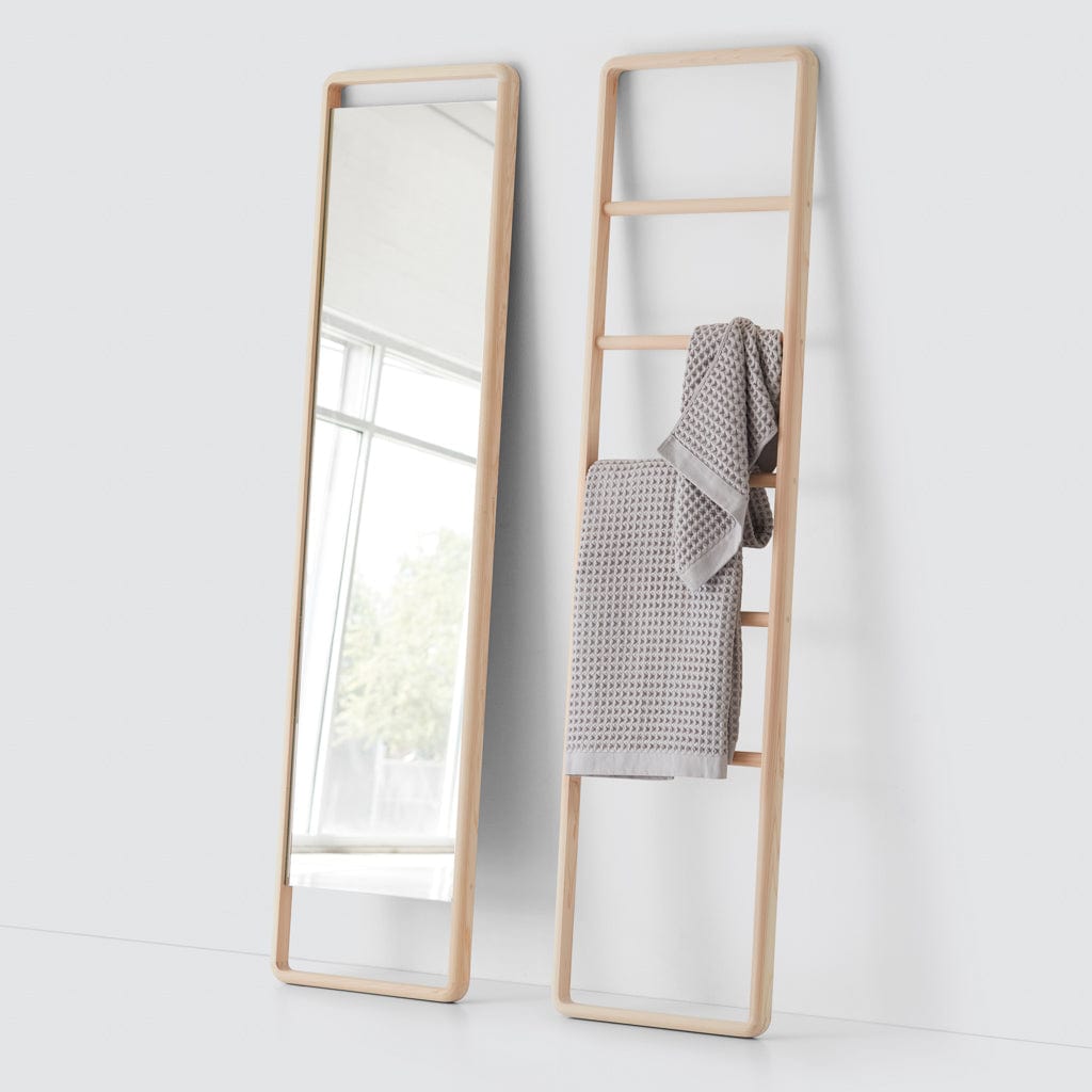Premium Japanese Hinoki Wood Ladder - Natural, Durable & Lightweight for Home Decor, Shelf Display, and Plant Climbing Support