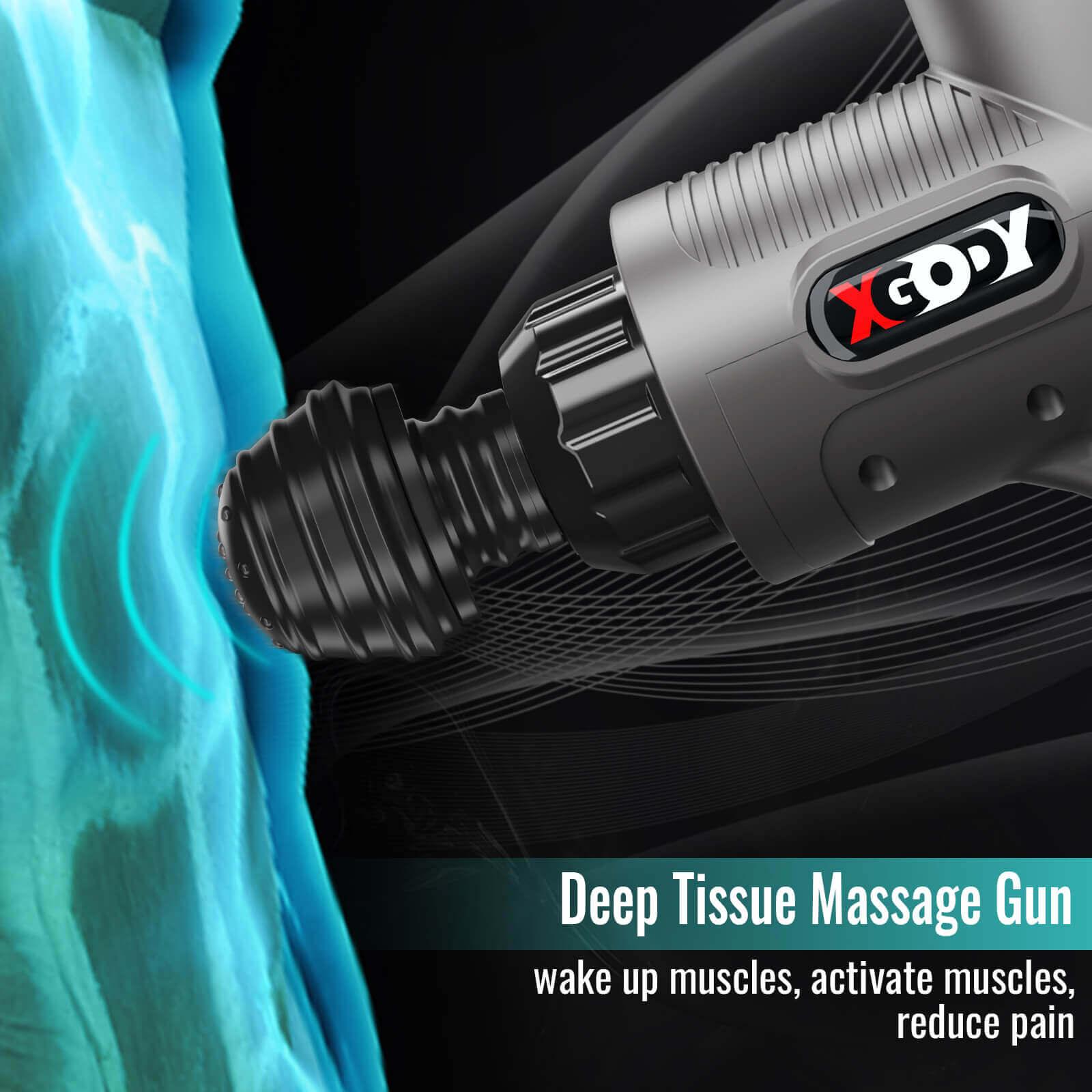 XGODY GM005 12.5V Cordless Handheld Deep Tissue Massage Gun - Professional Percussion Muscle Massager with Brushless Motor for Athletes, Gym Recovery & Pain Relief