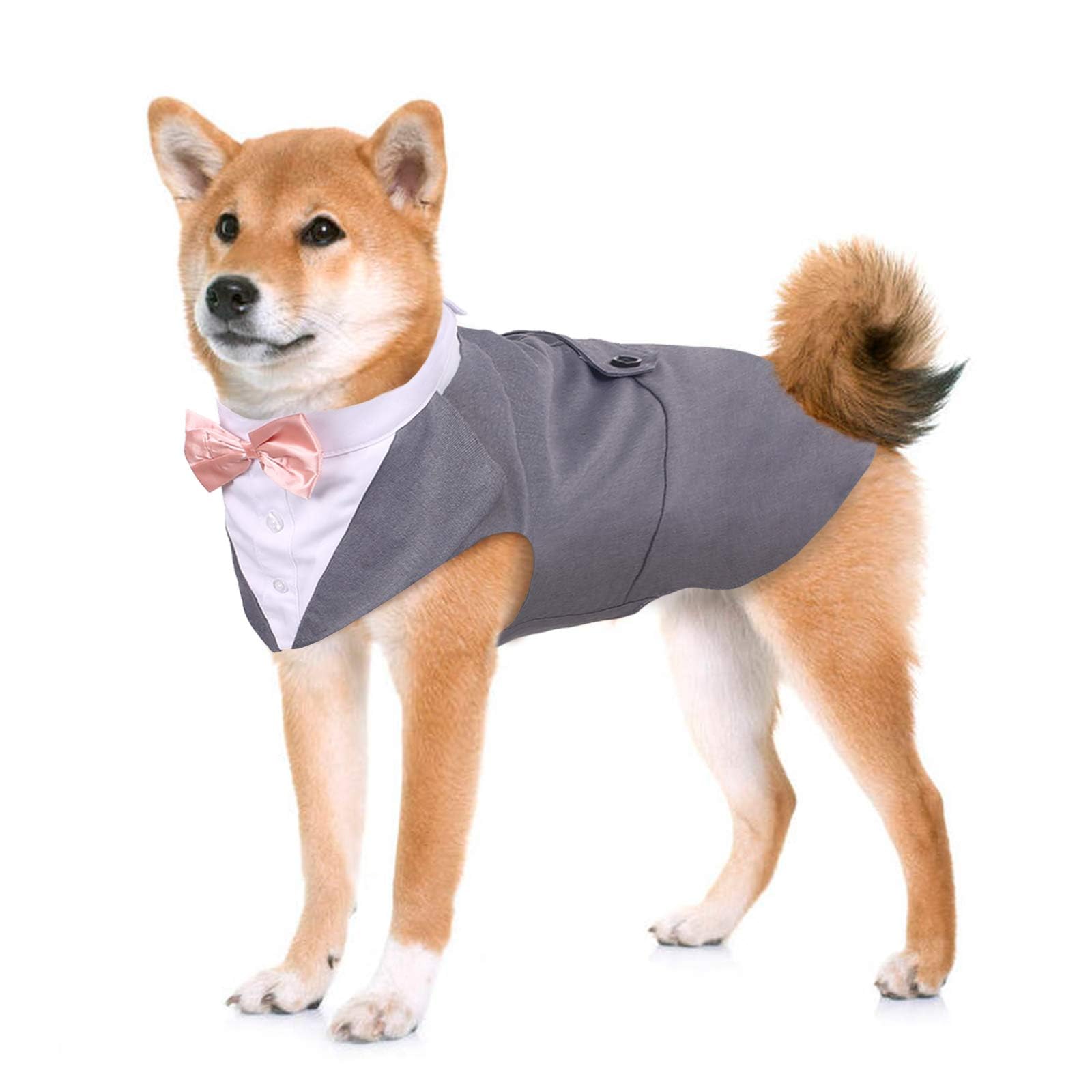 Kuoser Dog Tuxedo Suit & Bandana Set - Formal Wedding Party Attire for Medium & Large Dogs (Golden Retriever, Samoyed, Bulldog) - Perfect for Weddings, Photo Shoots & Special Occasions