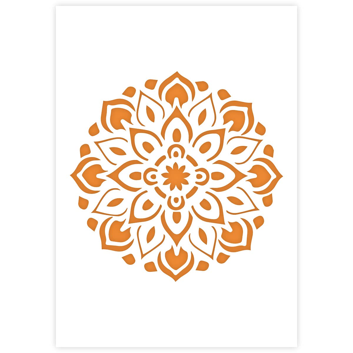 QBIX Mandala Stencil A5 Size - Reusable DIY Stencil for Painting on Furniture, Walls, Floors - Perfect for Home Decor, Arts & Crafts, Baking Projects - Create Beautiful Mandala Designs for Bedrooms, Living Rooms, and Outdoor Spaces
