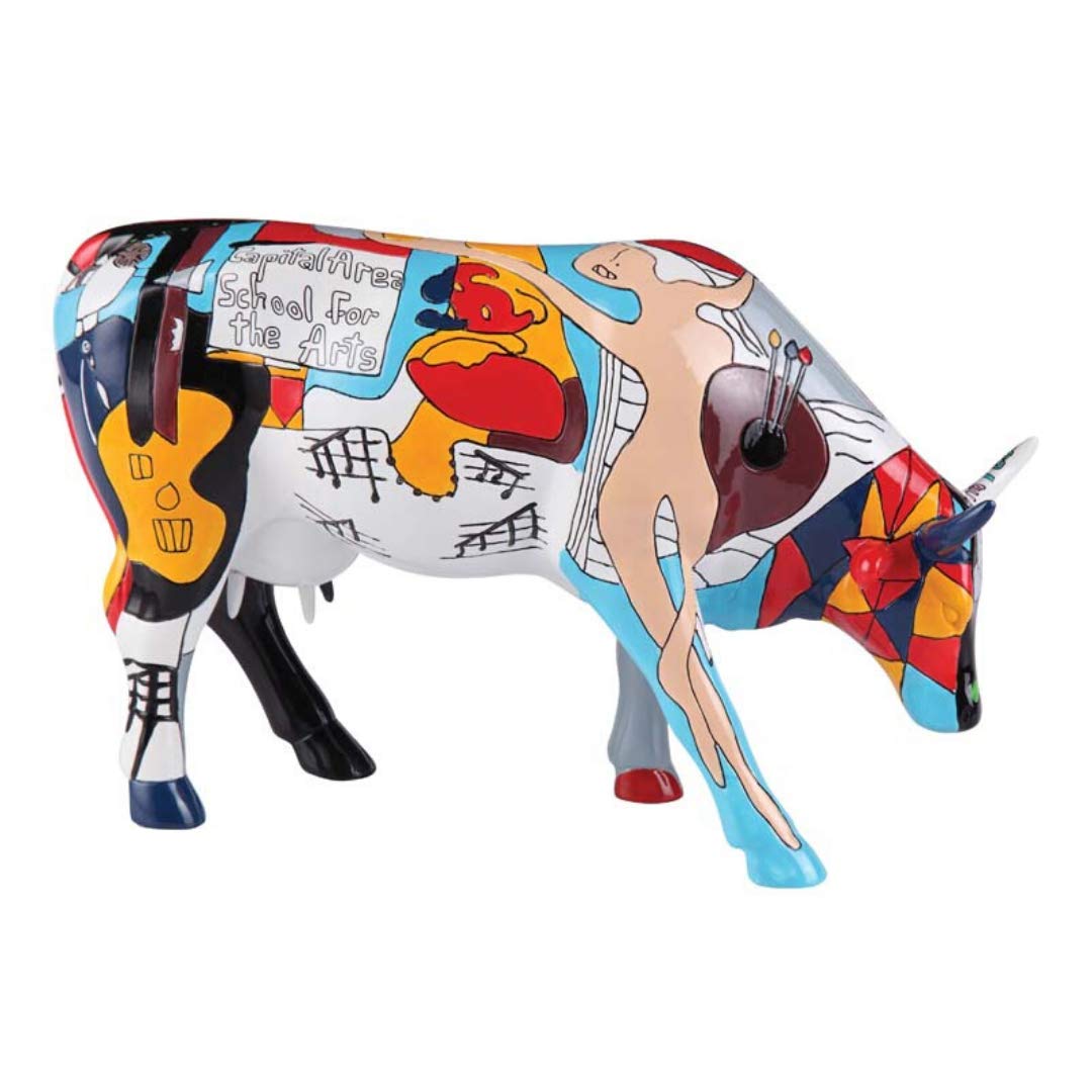 CowParade Picowso's School for The Arts - Museum Edition Collectible Figurine | Hand-Painted Art Sculpture for Home Decor, Office Display & Gift Giving