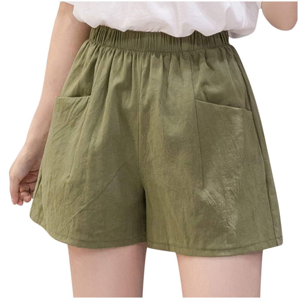 ZEFOTIM Women's High Waist Linen Shorts - Loose Fit Casual Wide Leg Summer Shorts for Women | Breathable & Comfortable for Beach, Travel & Everyday Wear