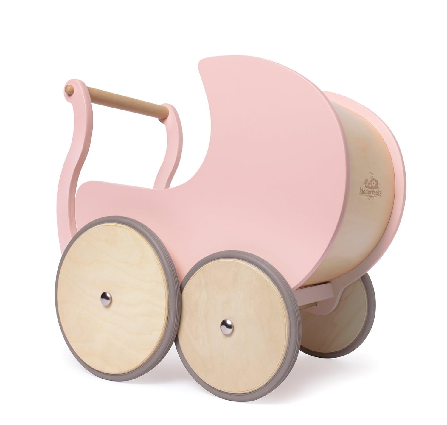 Kinderfeets Eco-Friendly 2-in-1 Baby Walker & Toy Stroller for Toddlers - Sustainable Wooden Push Walker for Indoor & Outdoor Play