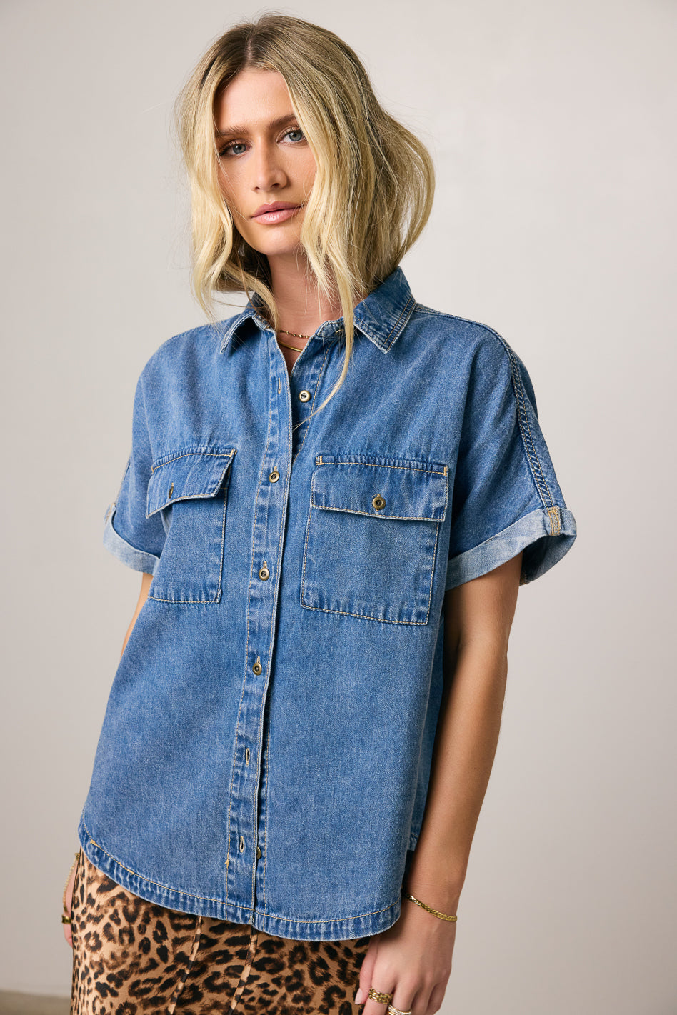 Luca Denim Button Up Shirt for Men - Stylish Casual & Workwear - Perfect for Office, Date Night & Weekend Outfits