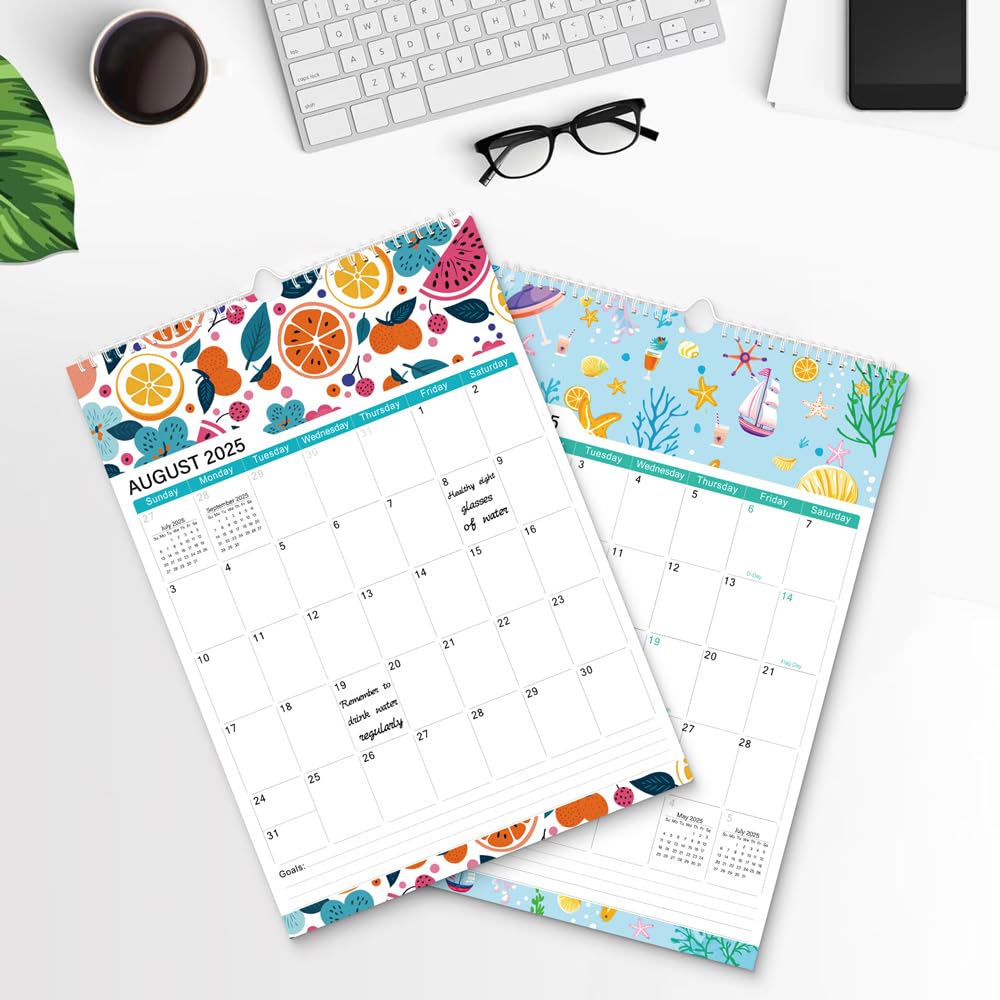 2024-2025 Wall Calendar | July 2024 - December 2025 Floral Hanging Planner | 17