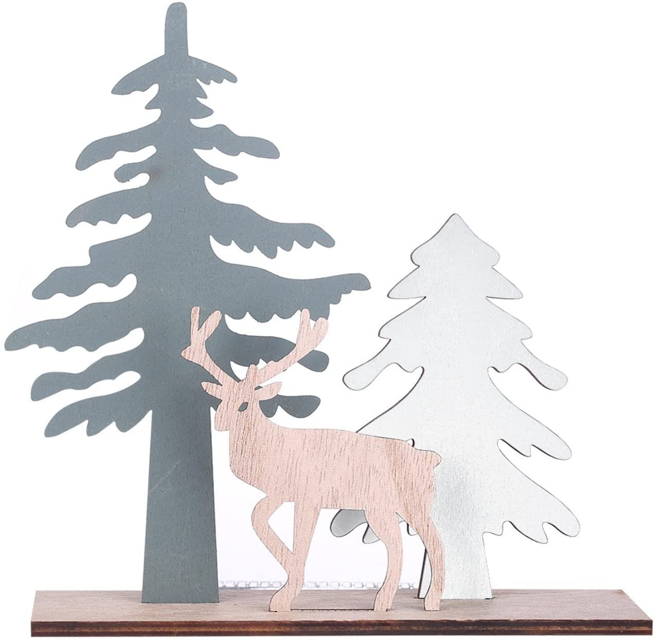 Christmas Tree Wooden Table Sign - Handcrafted Elk Tree Ornament for Xmas Party & Holiday Home Decor | Perfect for Mantel, Entryway, and Festive Table Centerpieces