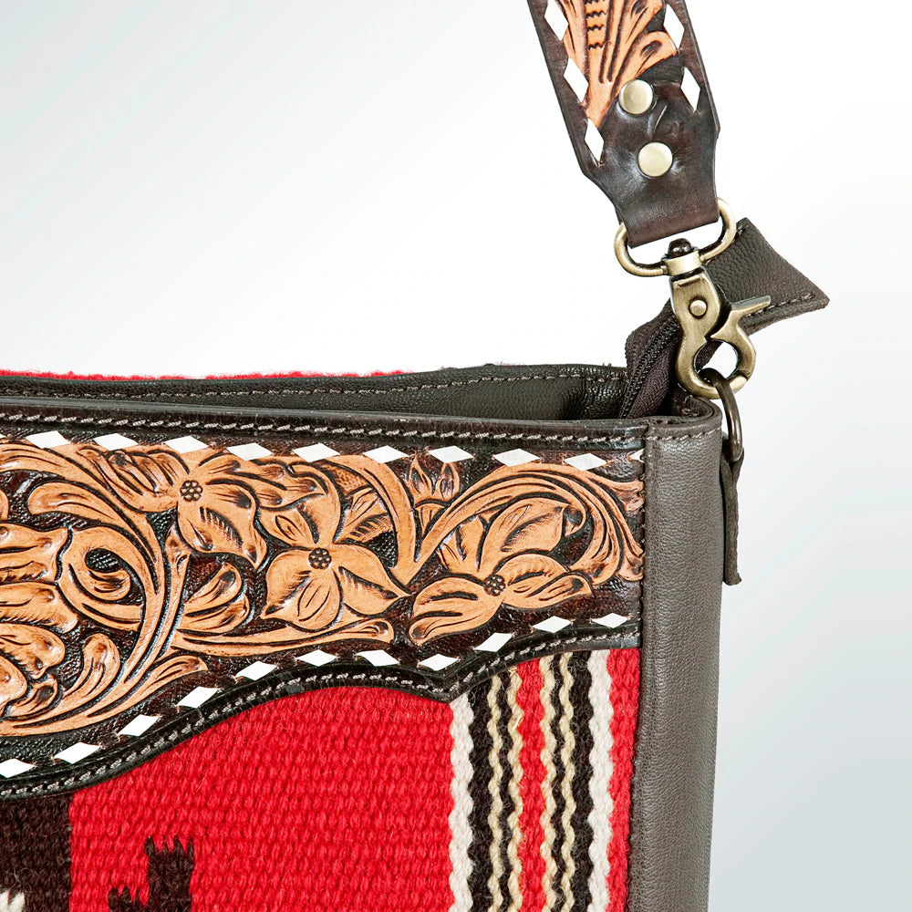Authentic American Darling Red Aztec Bag - Handmade Boho Crossbody Purse for Women | Perfect for Festivals, Travel & Everyday Use