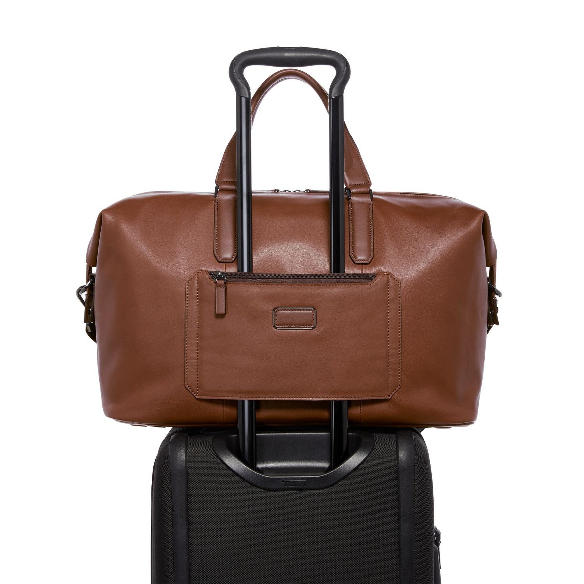 TUMI Harrison Nelson Leather Duffel Bag - Premium Travel Duffel for Men & Women - Business & Gym Carry-On Luggage - Durable Leather Weekender Overnight Bag for Work, Gym & Weekend Getaways