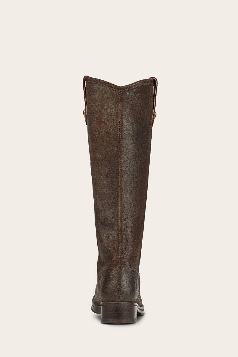 Melissa Double Sole Button Lug Tall Boots - Vintage Pre-Loved Leather Ankle Boots for Women | Perfect for Fall, Winter & Casual Outfits