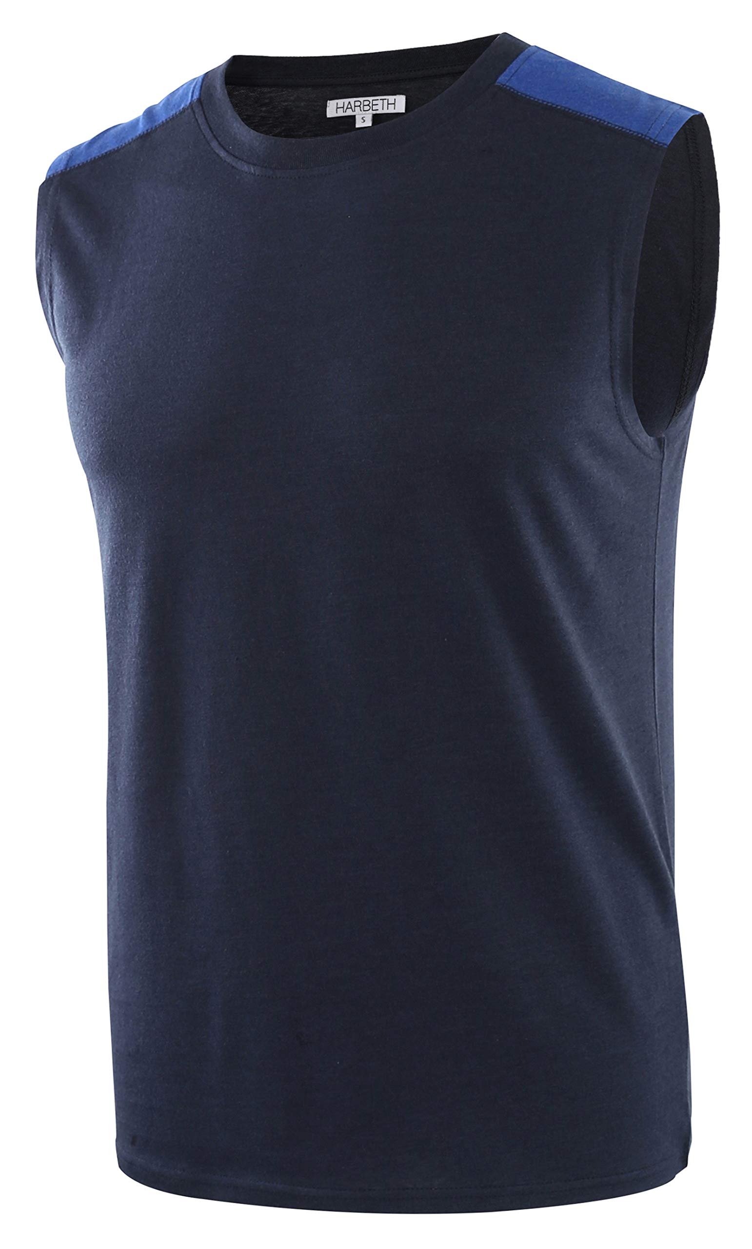 HARBETH Men's Classic Basic Sleeveless Active Tank Top - Breathable Jersey Casual T-Shirt for Gym, Workout & Summer Wear