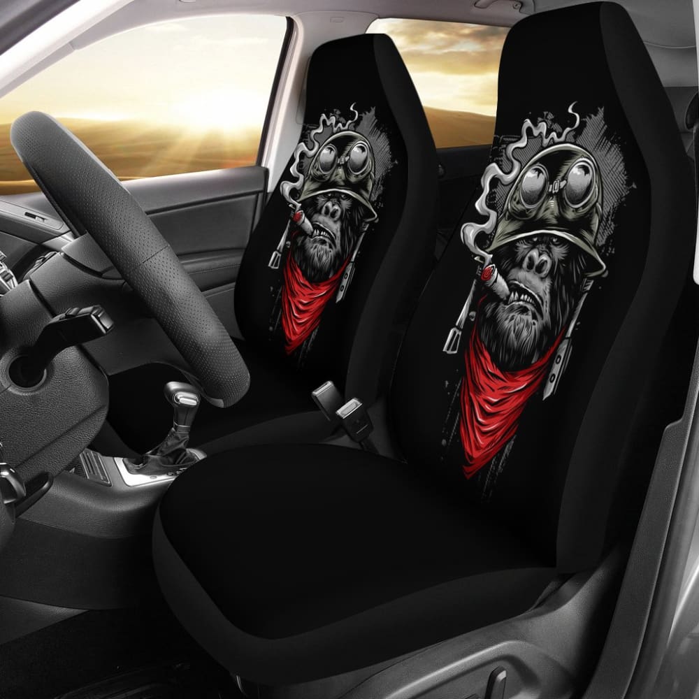 Premium Monkey Print Car Seat Covers - Universal Fit for Cars, SUVs & Trucks - Durable Auto Accessories for Pet Owners & Animal Lovers - Perfect for Road Trips & Daily Commutes