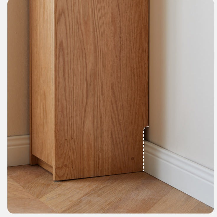 Oak Solid Wood Ultra Narrow Bookcase - Space-Saving Bookshelf for Small Rooms, Apartments & Home Office | Durable & Stylish Storage Solution