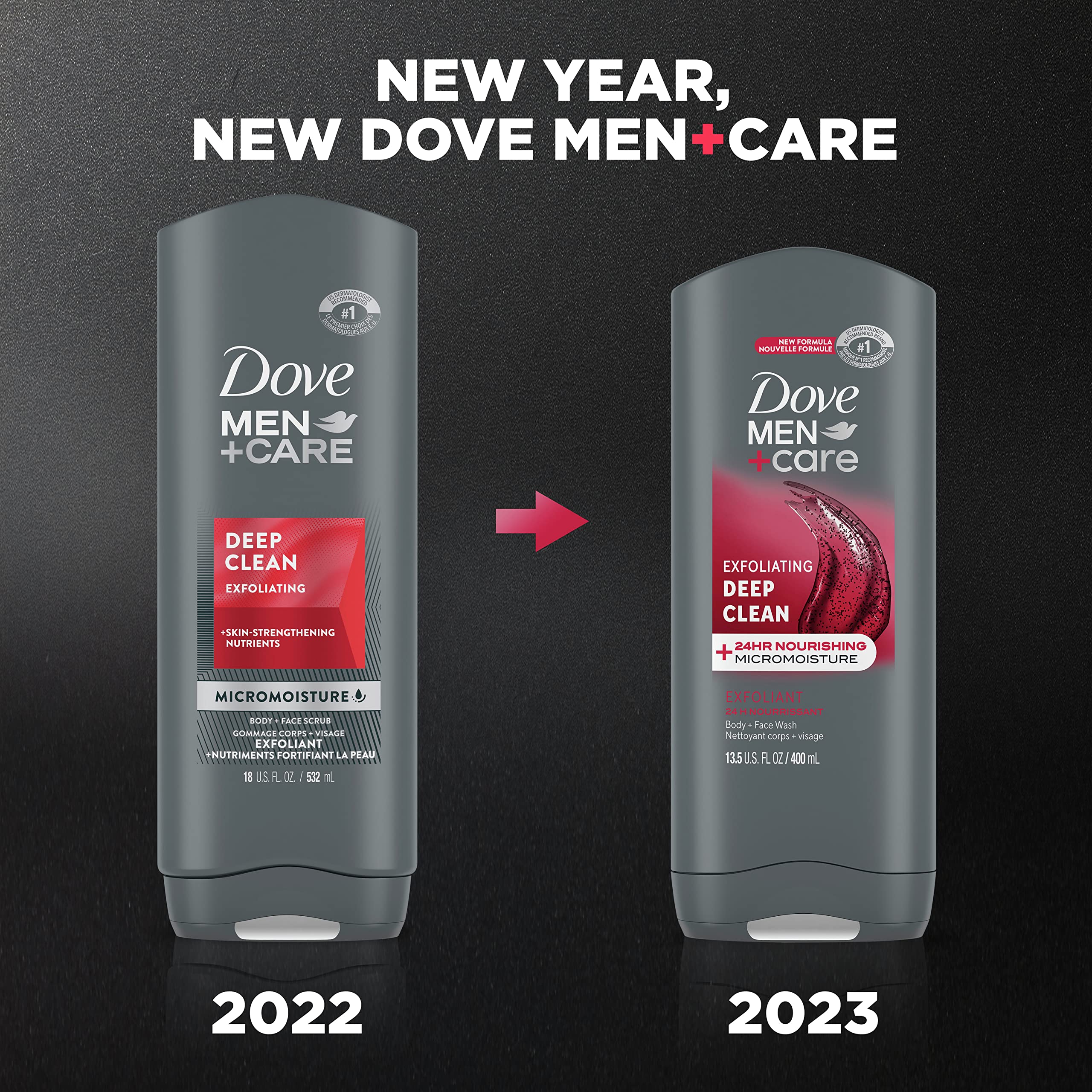 DOVE Men+Care Exfoliating Body Wash - 24H Moisture for Deep Clean | Gym & Daily Use