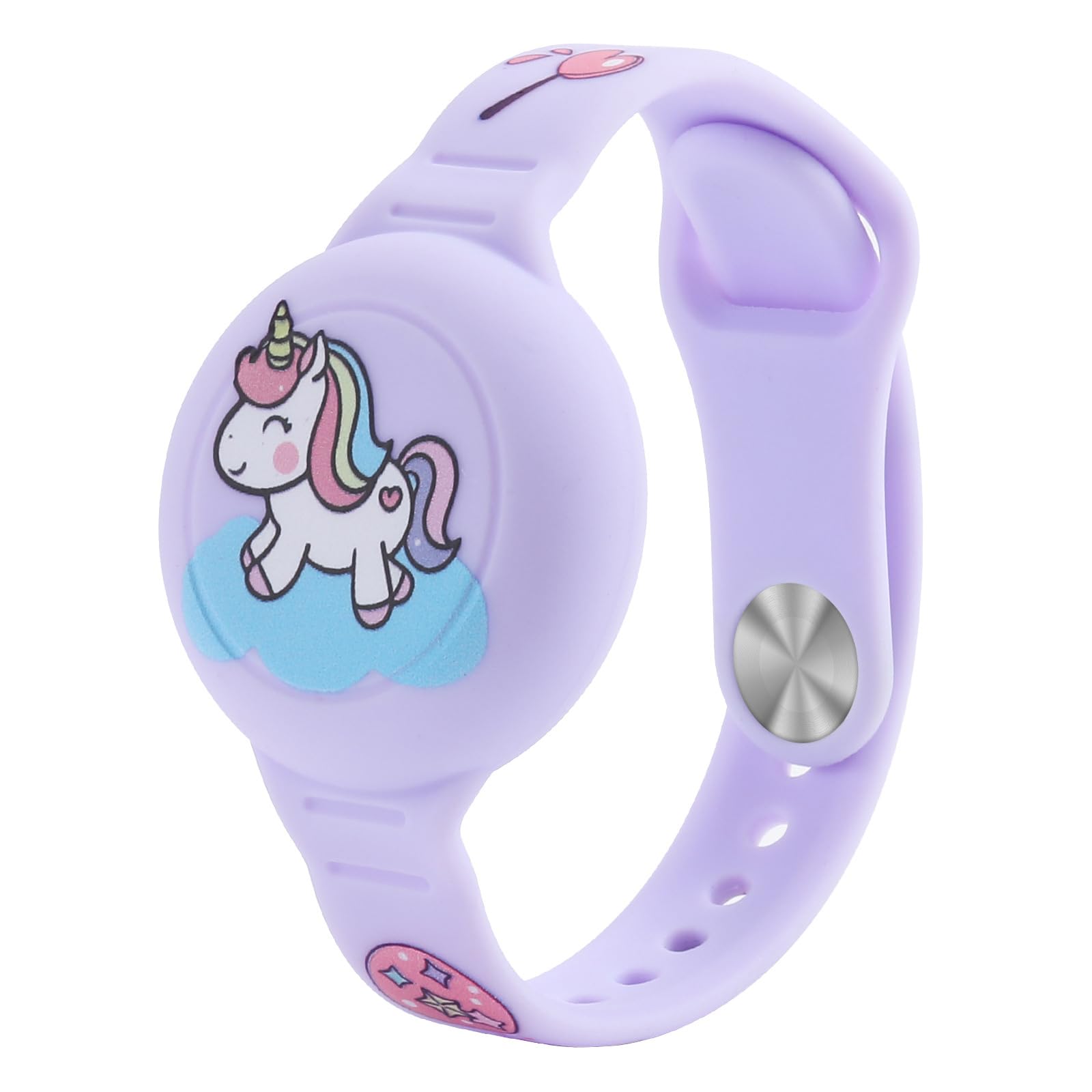 AYNKH Kids Waterproof AirTag Bracelet - Adjustable Soft Silicone Wristband Compatible with Apple AirTag (Unicorn Design) | Perfect for Travel, School & Outdoor Activities | Durable Child Safety Tracker Accessory