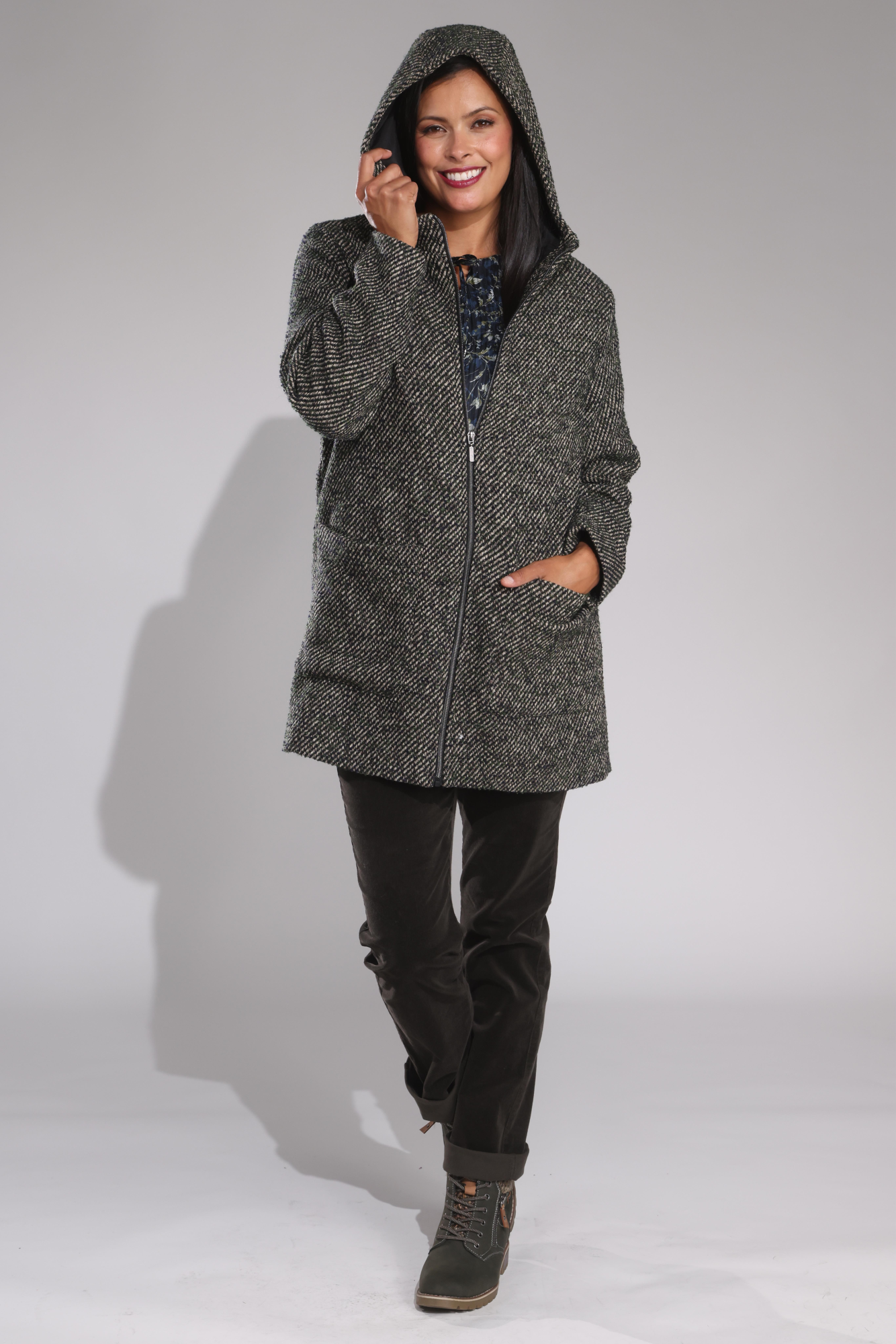 Waterproof Fully Lined Hooded Coat for Men & Women | Navy & Olive Twill Winter Jacket 8014B1 | Perfect for Outdoor Activities & Daily Commute