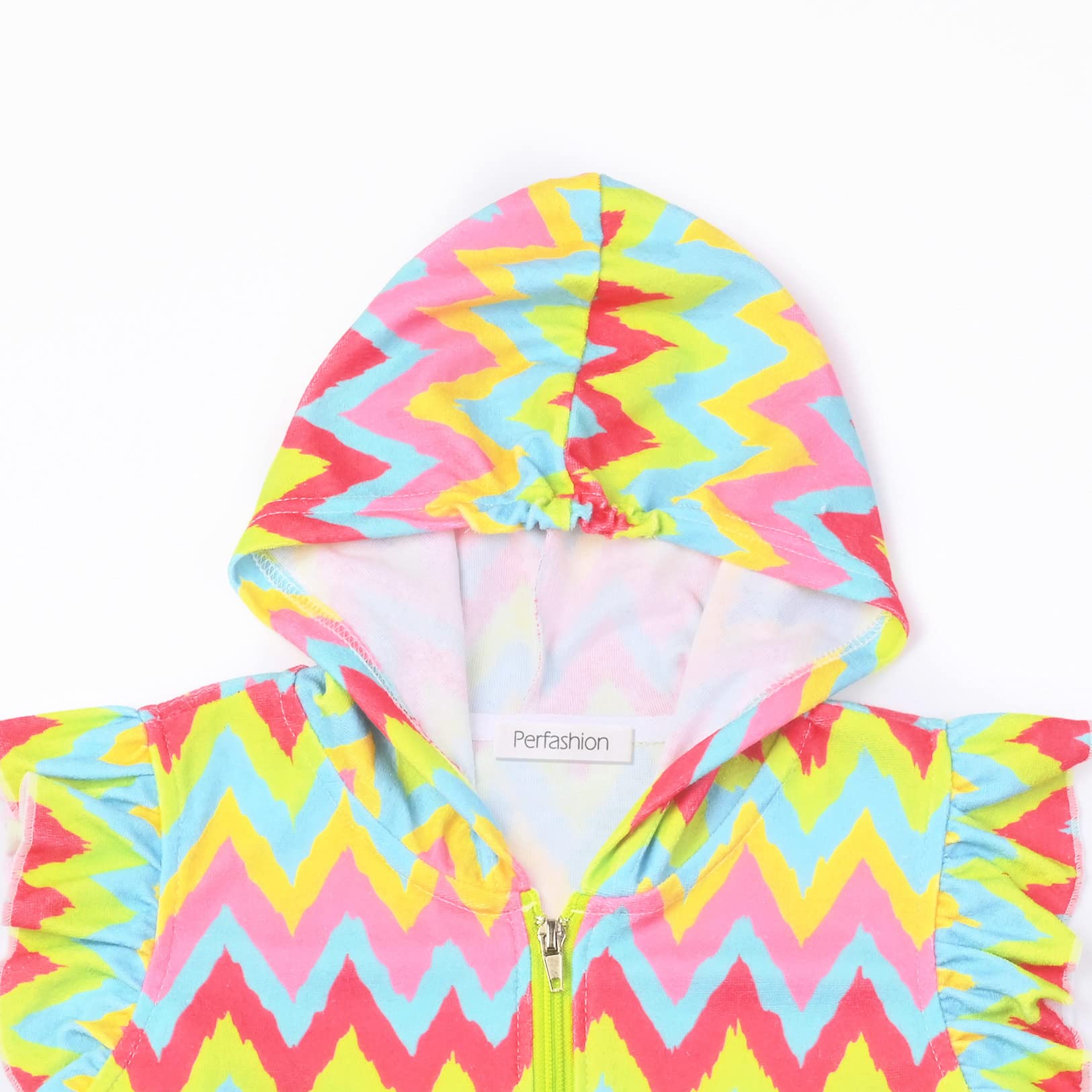 Girls Terry Hooded Zip-Up Swim Cover Up - Soft & Comfortable Swimwear Cover for Kids - Perfect for Beach, Pool & Summer Outings