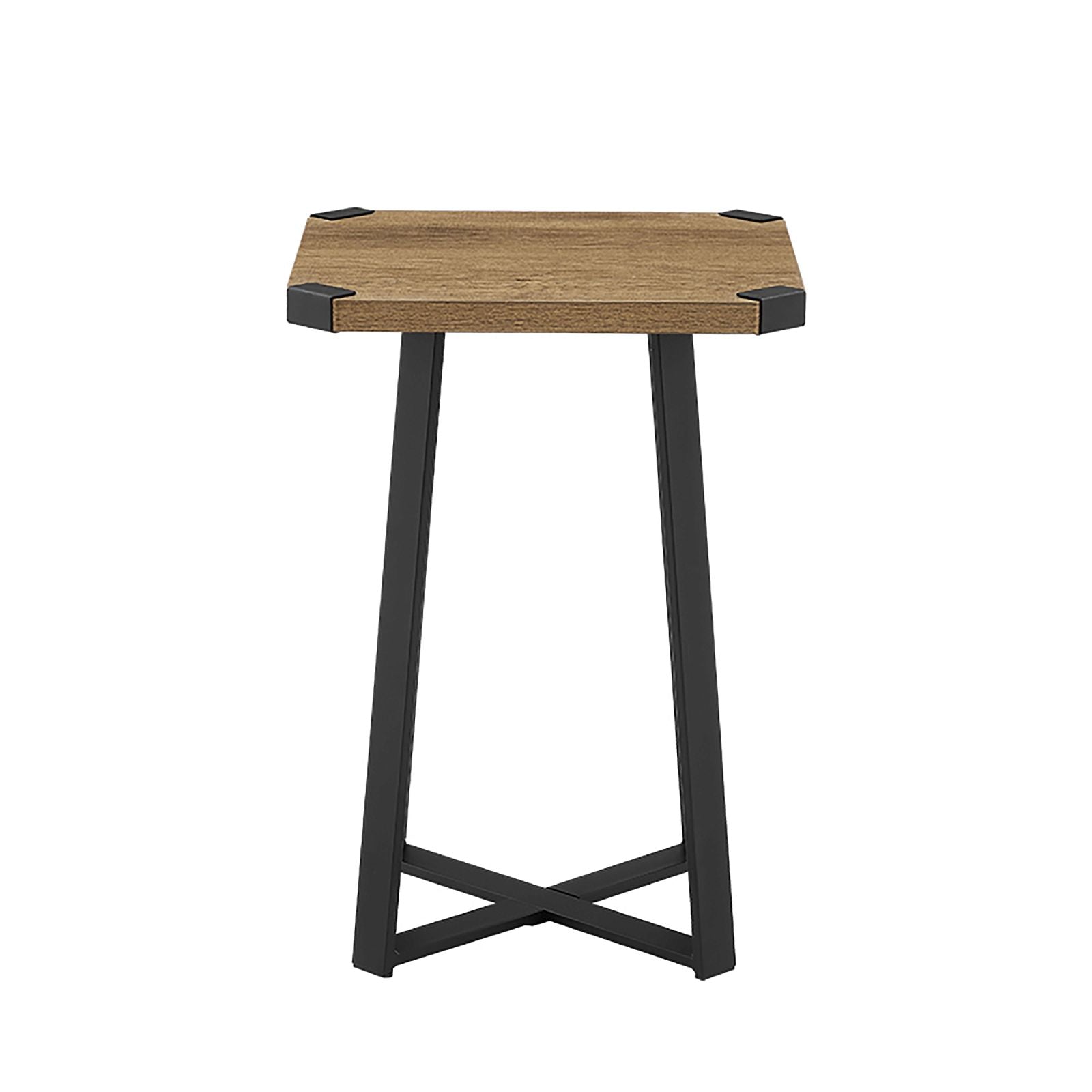 Criterion Dark Oak & Black Capri Square End Table - Modern Side Table for Living Room, Bedroom, or Office Decor