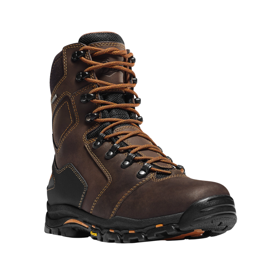Men's Vicious 8 Inch Composite Toe NMT Work Boots - Brown Safety Shoes for Construction & Heavy Duty (D Width) | Waterproof Steel Toe Boots for Outdoor Work, Hiking & Industrial Use