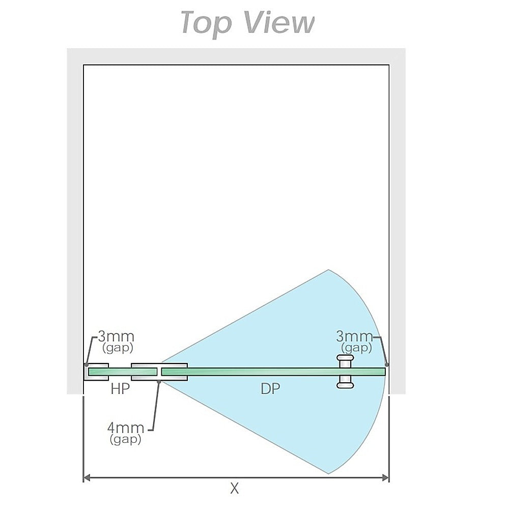 100x100cm Frameless Corner Shower Screen with White Channel & Stainless Steel Hinges - Perfect for Modern Bathroom Renovations and Space-Saving Designs