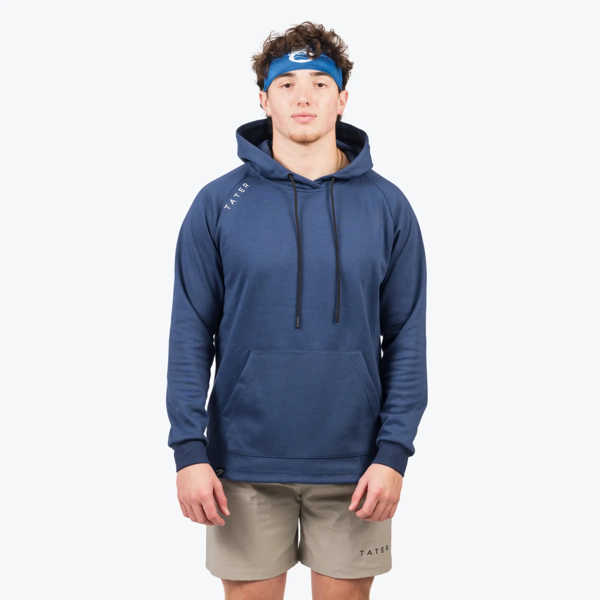 FUNDAMENTALS Long Sleeve Training Hoodie - Midnight Blue | Workout & Gym Essentials for Men & Women | Perfect for Running, Yoga & Casual Wear