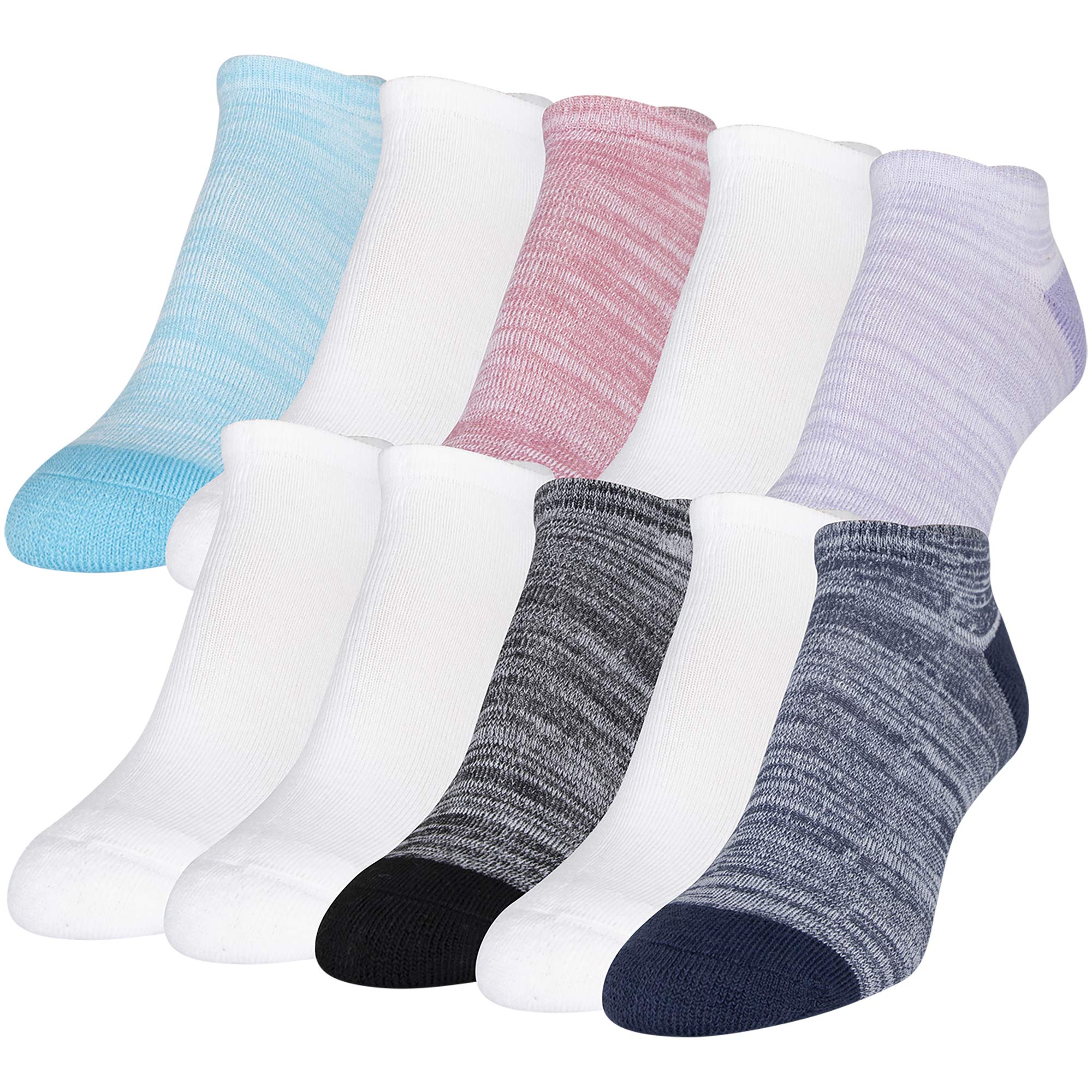 GOLDTOE Women's Cushion No Show Socks 10-Pack - Breathable Invisible Liner Socks for Sneakers & Loafers - Comfortable Everyday Wear for Work, Gym & Casual Outfits