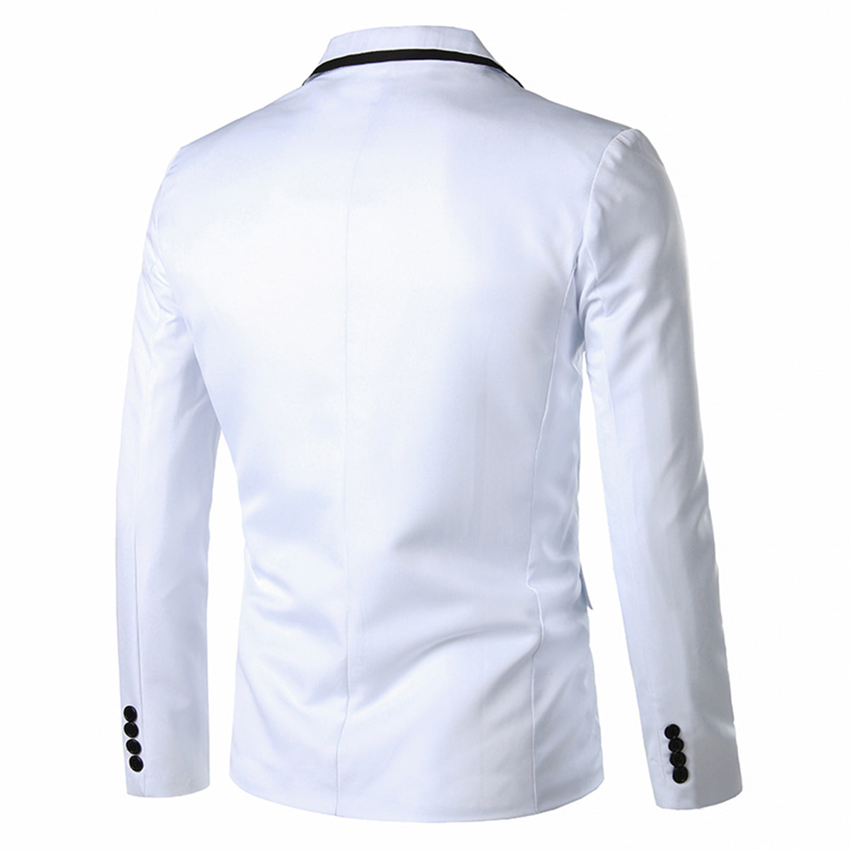 Men's Slim Fit One Button Solid Color Casual Blazer Jacket - White | Perfect for Office Wear, Business Meetings & Smart Casual Outfits