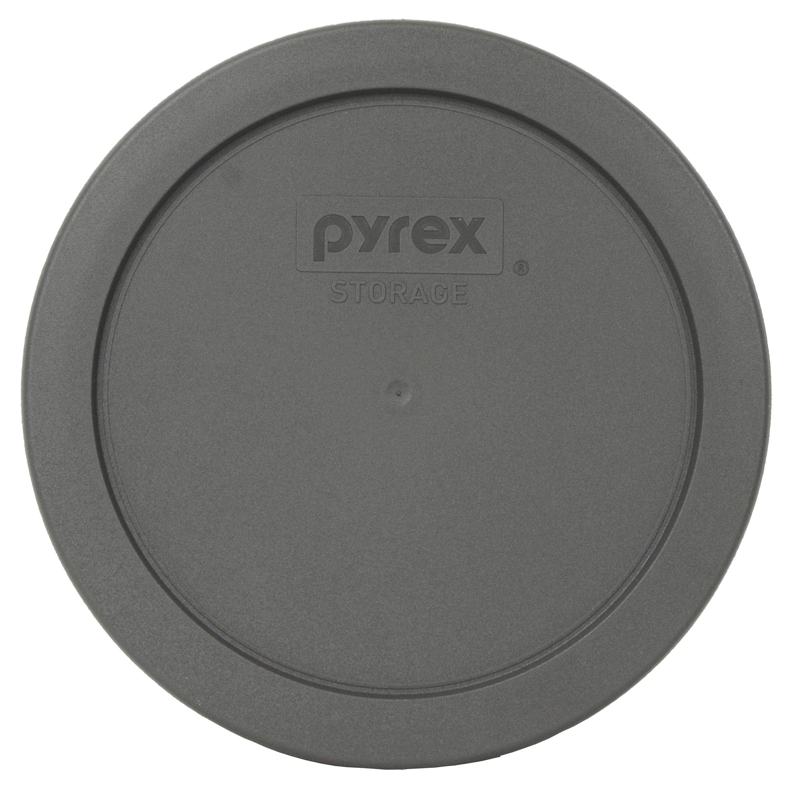 Pyrex 7201-PC Puddle Gray Round Plastic Food Storage Replacement Lid - Made in USA | Airtight Cover for Meal Prep, Leftovers & Refrigerator Organization