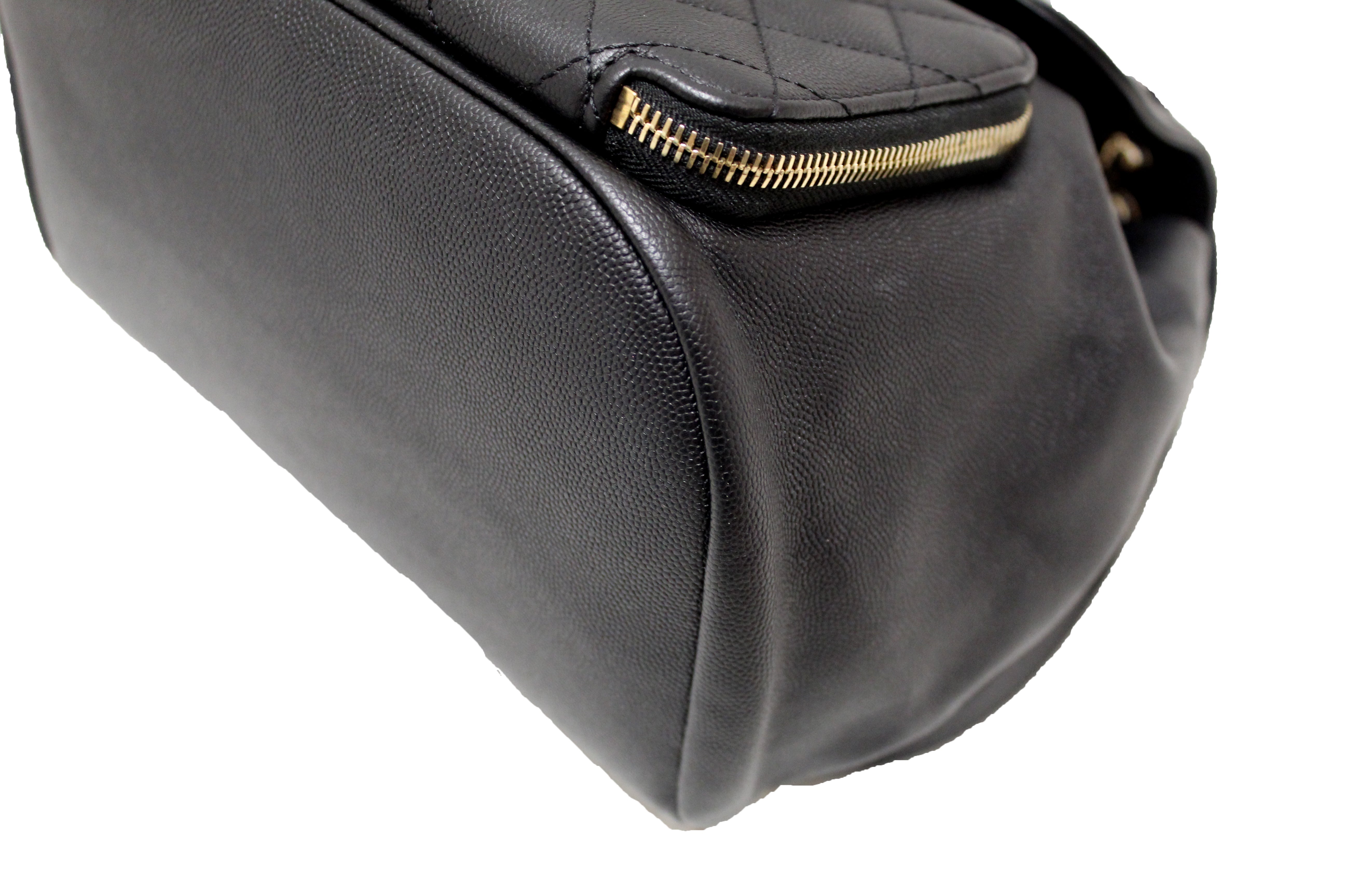 Authentic Chanel Black Caviar Leather Business Affinity Backpack - Luxury Designer Handbag for Women, Perfect for Work, Travel & Everyday Use