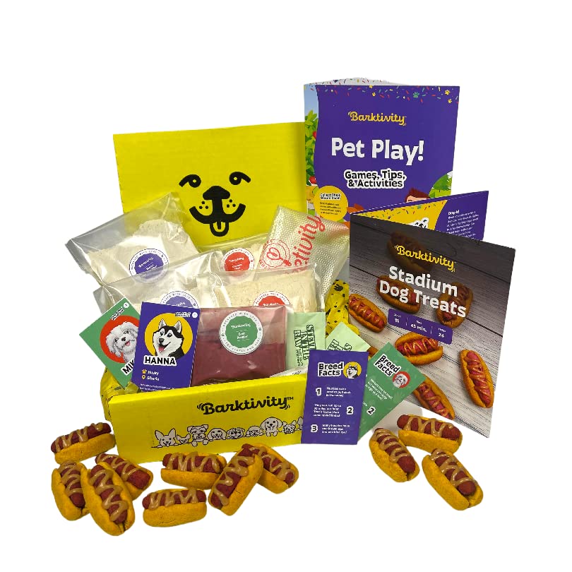DIY Dog Treats Baking Kit - Homemade Hot Dog Cake Mix for Puppy Birthday Party & Gift Basket - Make 24 Healthy Dog Snacks - Perfect for Training Rewards, Crate Treats & Special Occasions