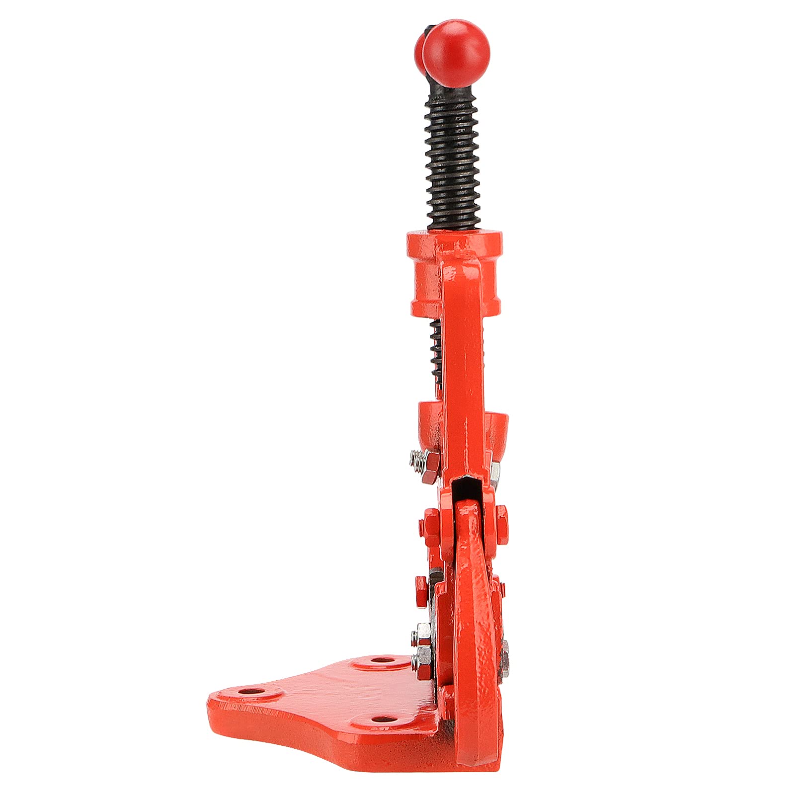Heavy Duty Forged Pipe Vise - Cast Iron Bench Yoke Vise for 0.4 to 3.5 Inch (10-90mm) Pipes - Red - Perfect for Plumbing, HVAC, and Metalworking Projects