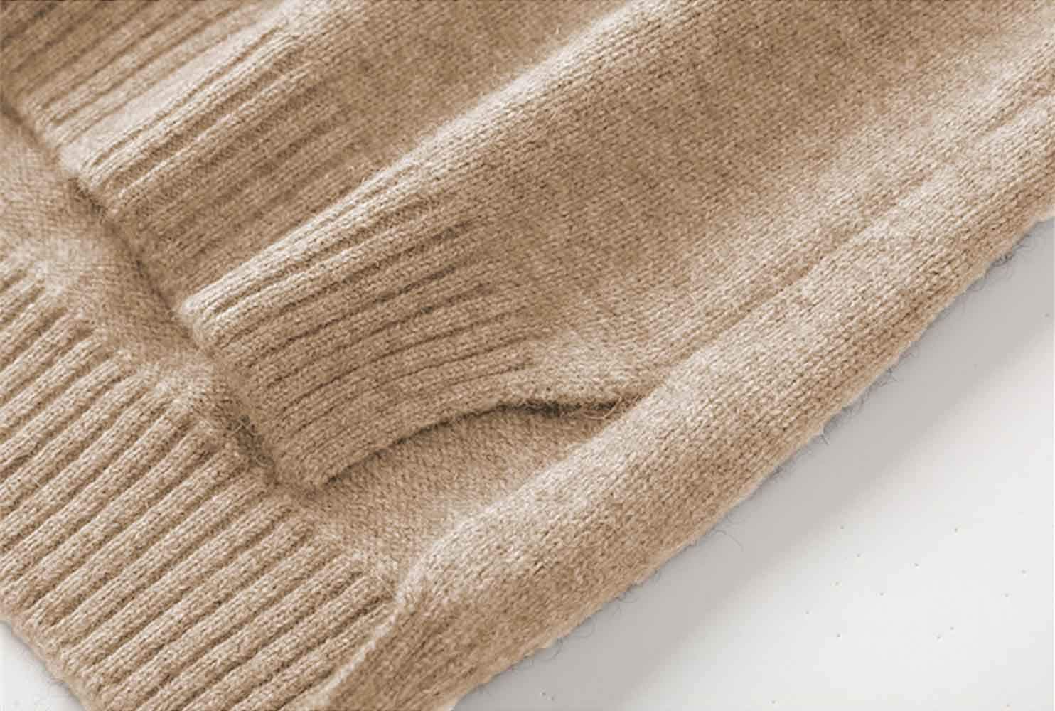 Women's Merino Wool Turtleneck Sweater - Loose Knit Pullover for Winter