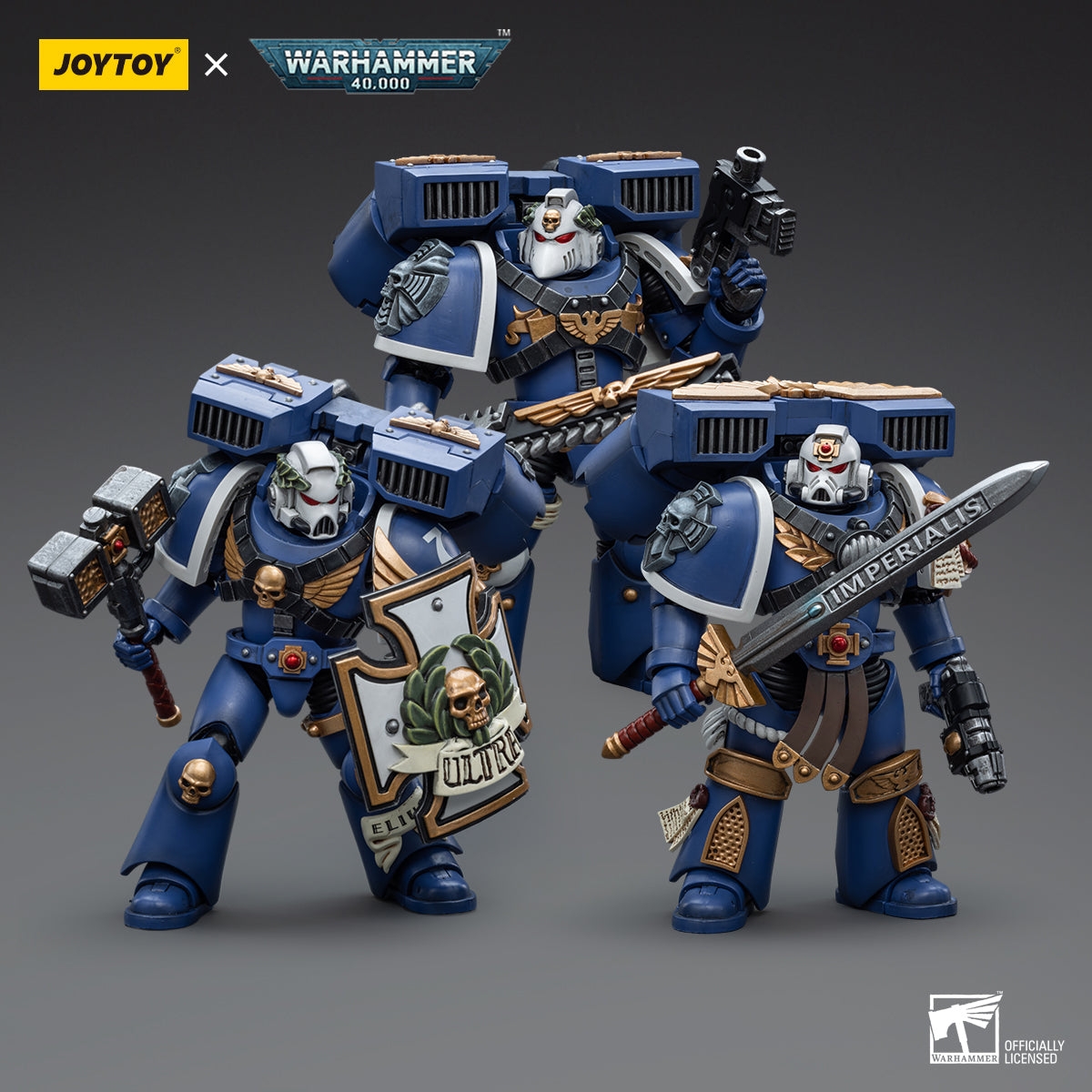 1/18 JOYTOY Warhammer 40K Ultramarines Vanguard Veteran Action Figure - Collectible Miniature for Tabletop Gaming & Display