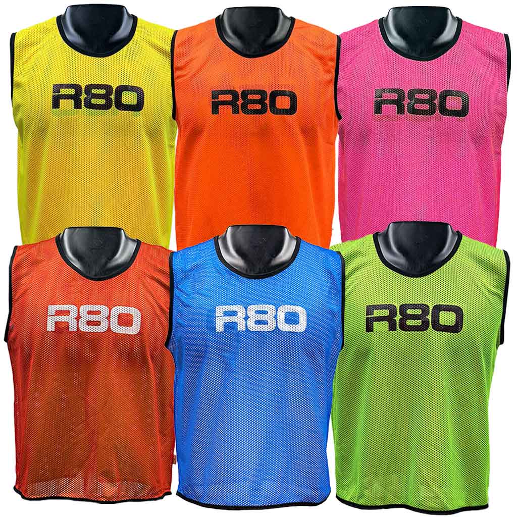 R80 Mesh Training Bibs - Breathable & Lightweight for Soccer, Basketball & Running - Perfect for Athletes & Workouts