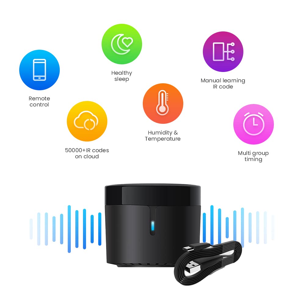Broadlink RM4 Mini Smart IR Universal Remote Control - Works with Alexa & Google Assistant, Control Devices from Anywhere via Smartphone | Perfect for Smart Homes, TVs, ACs & Entertainment Systems