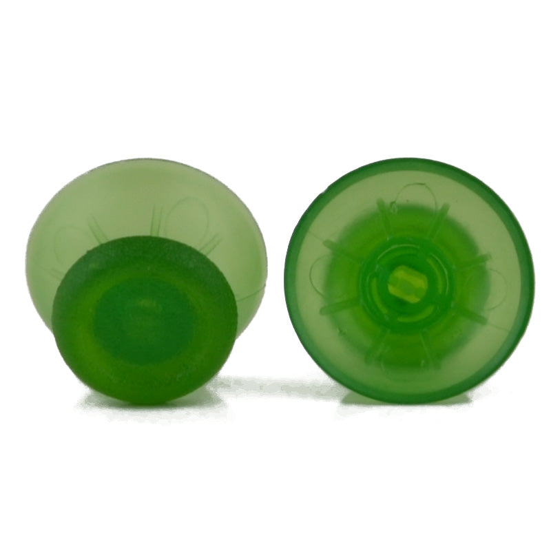 eXtremeRate Clear Green Custom Thumbsticks Analog Stick Replacement for PS4 Controller - Enhanced Grip for Gaming, Perfect for FPS & Action Games (Model P4J0113Q)