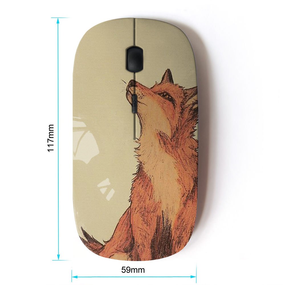 2.4G Wireless Optical Mouse - Cute Fox Design, Red Color, Ergonomic for Comfort - Perfect for Office, Home, and Gaming Use