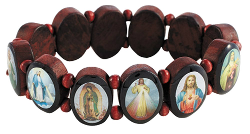 Wooden Saints Bracelet - Religious Gift for Men & Women - Faith & Protection