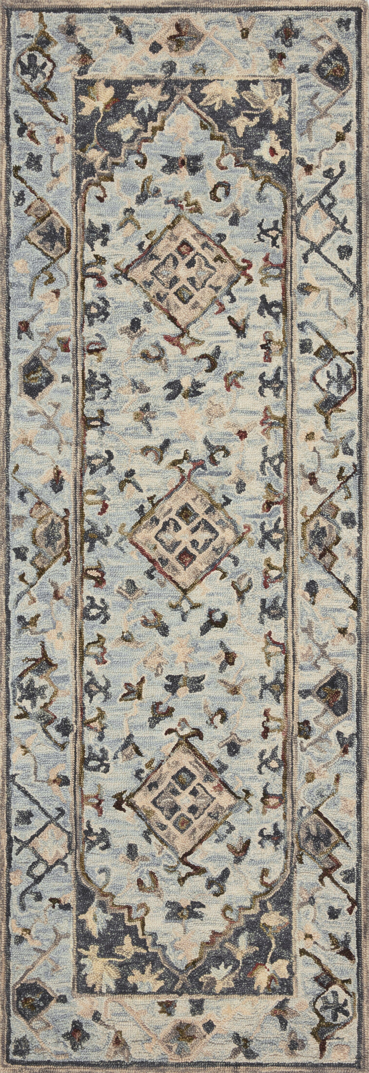 Loloi II Beatty Area Rug - Light Blue and Blue Handmade Vintage Design for Living Room, Bedroom & Dining Room Decor