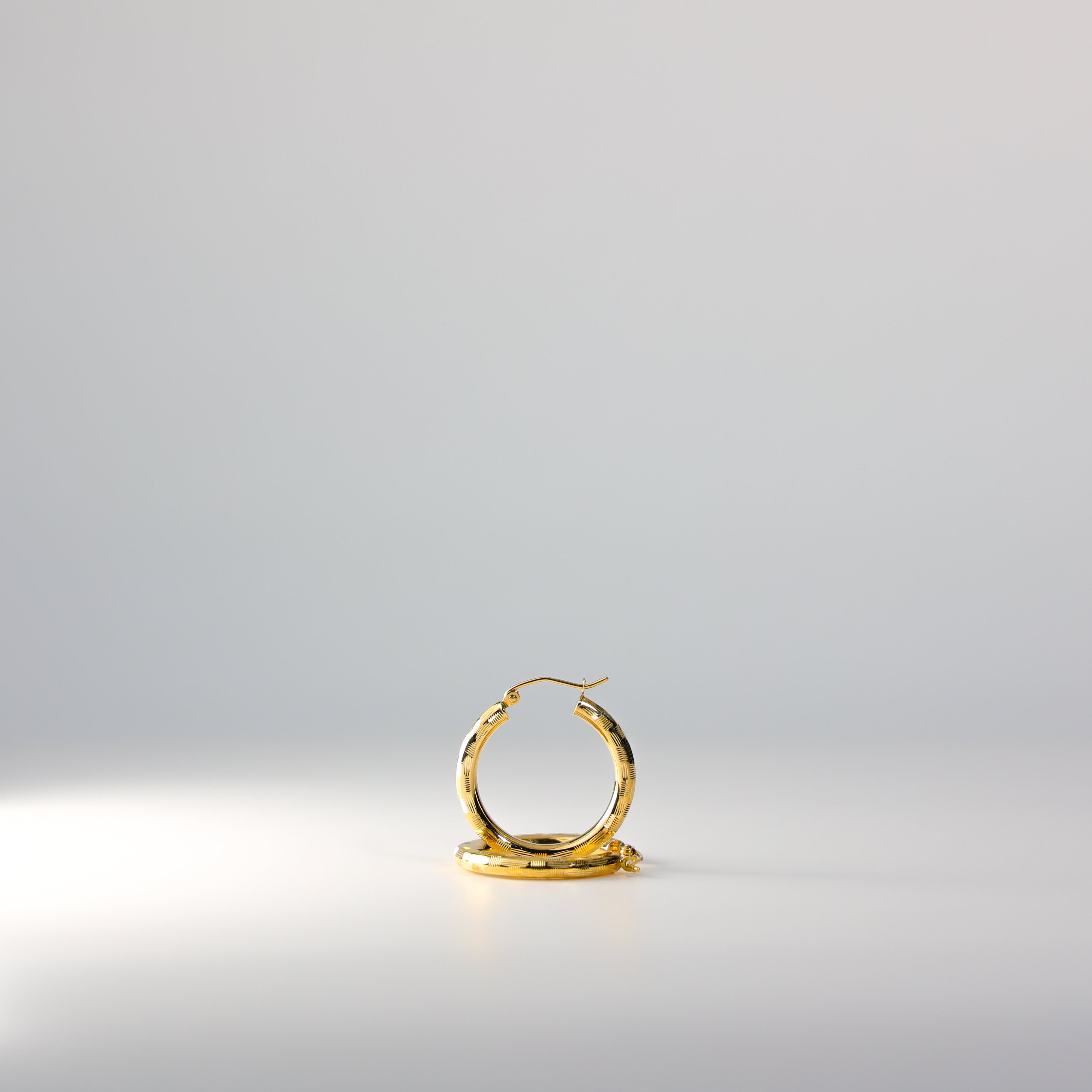 14K Gold Diamond Cut Huggie Hoop Earrings 25MM - Dainty Everyday Hoops for Women | Perfect for Work, Date Night & Special Occasions