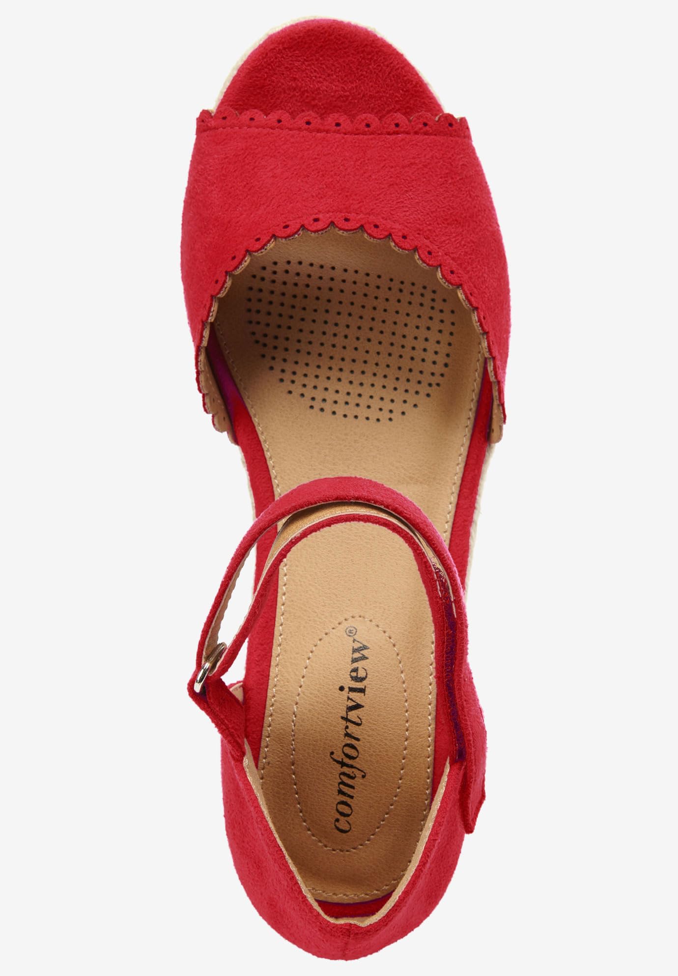 Comfortview Women's Wide Width The Charlie Espadrille Flats - Breathable Slip-On Summer Shoes for Casual Outings & Beach Vacations