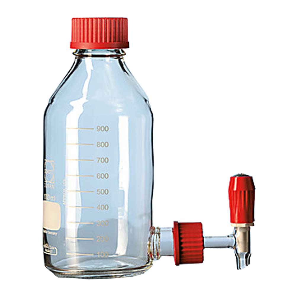 DURAN 241470409 GL32 Draincock with PTFE Spindle for Aspirator Bottles - 8mm Hole - Laboratory Glassware Drain Valve for Chemical & Medical Applications