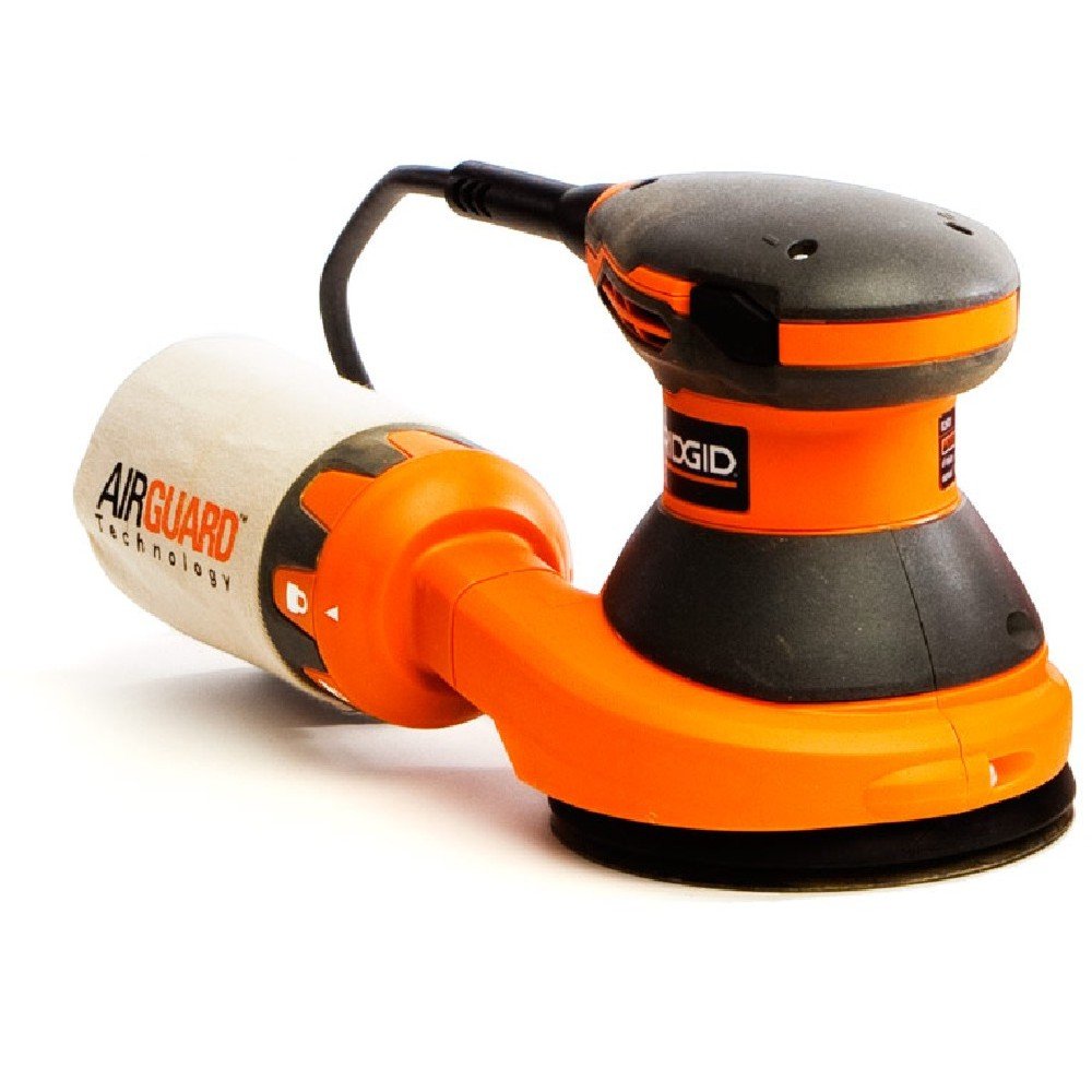 Ridgid R2601 5-Inch Random Orbit Sander - Powerful Dust-Free Sanding Tool for Woodworking & DIY Projects - Perfect for Furniture Refinishing, Cabinet Making, and Home Renovation
