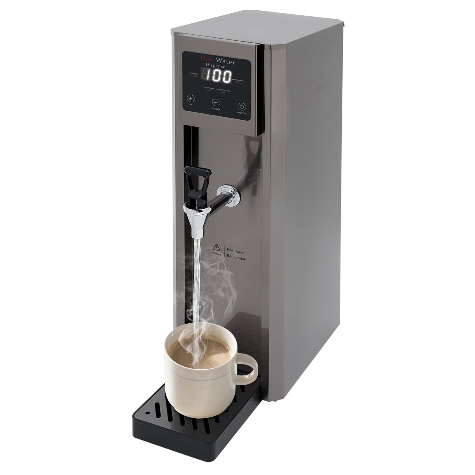 Commercial 1800W Electric Hot Water Dispenser with US Plug - 10L Capacity, 30L/Hour Flow Rate, Instant Heating for Coffee, Tea & Milk - Perfect for Offices, Cafes & Restaurants