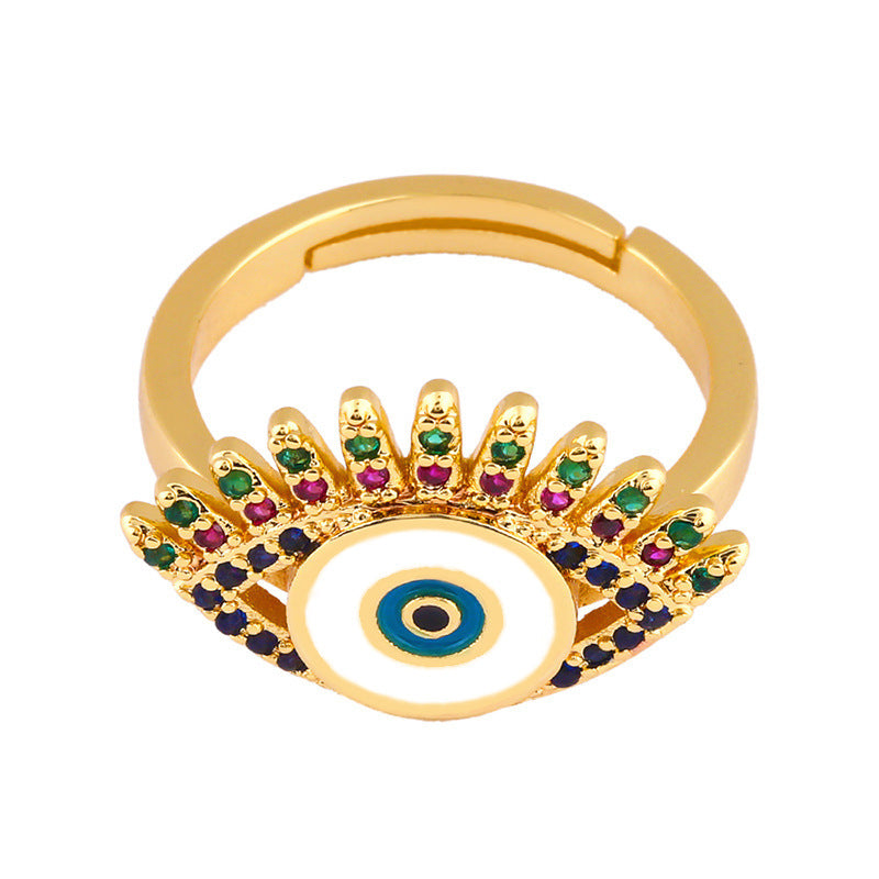 Elegant Bronze Zirconium Eye Shape Ring for Women - Boho Chic Jewelry Gift for Valentine's Day, Anniversary & Special Occasions