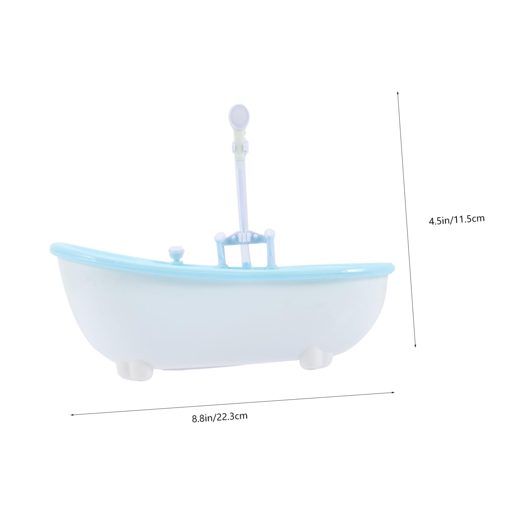 FAVOMOTO 3-Piece Bath Spray Toys Set - 18 Doll Furniture & Figurines for Kids, Sky Blue Plastic Bathtub Accessories - Perfect for Bath Time Play & Dollhouse Scenes