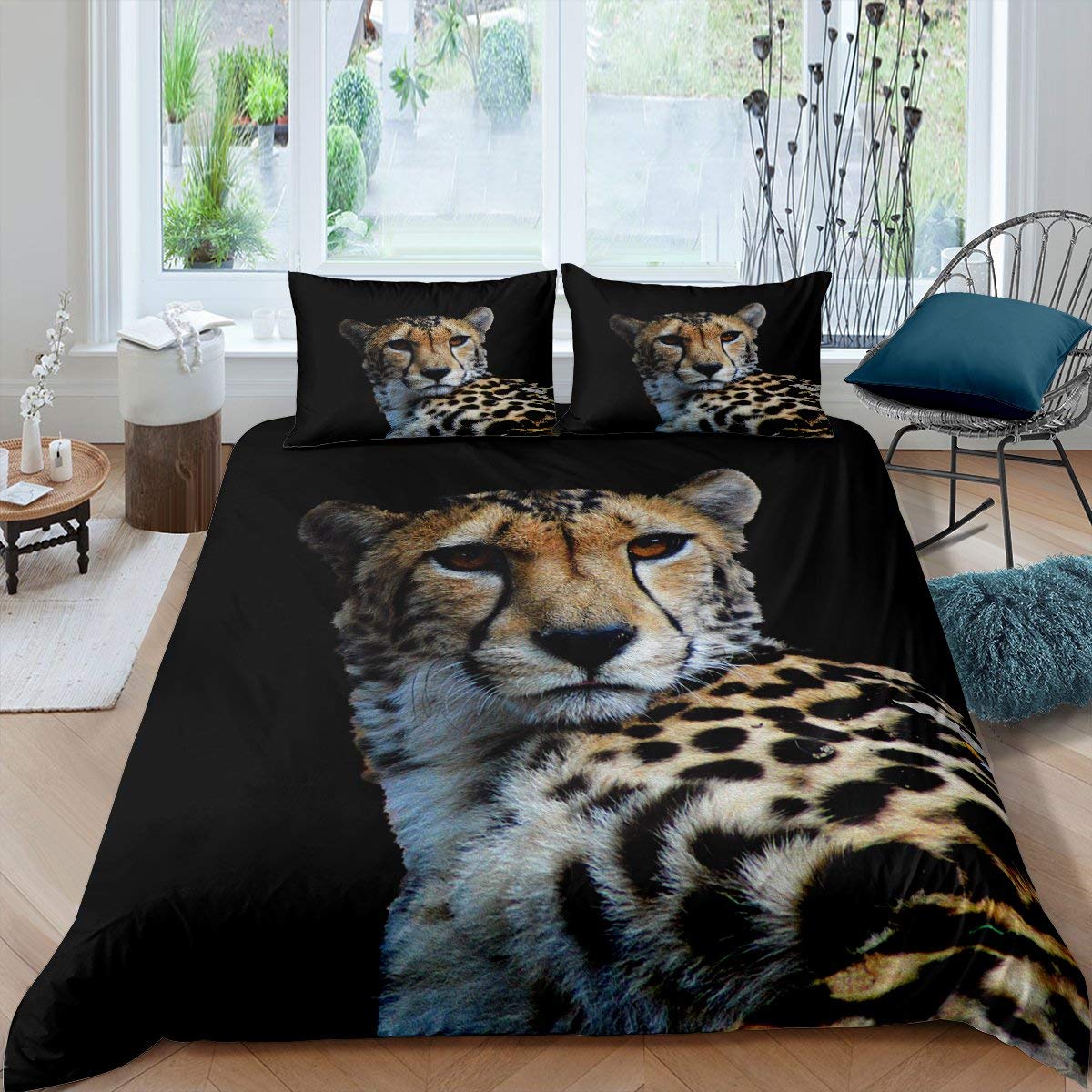 Leopard Print Duvet Cover Set for Kids & Teens - Cheetah Pattern Bedding Collection (2PC Twin Size) | Wild Animal Theme Bedroom Decor for Boys & Girls | Perfect for Jungle Safari Themed Rooms & Teen Bedroom Makeovers