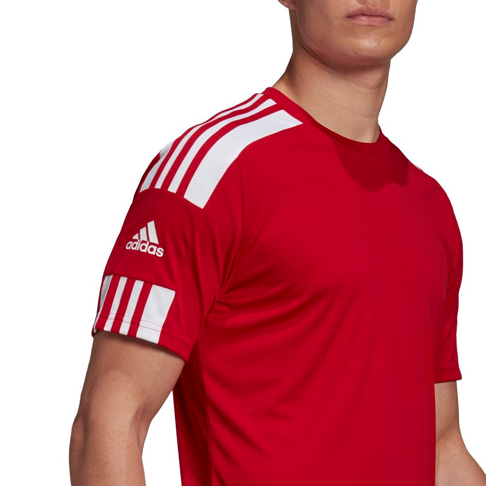 Adidas Adult Squadra 21 Soccer Jersey - Red & White Performance Shirt for Men & Women - Perfect for Training, Matches & Fan Wear